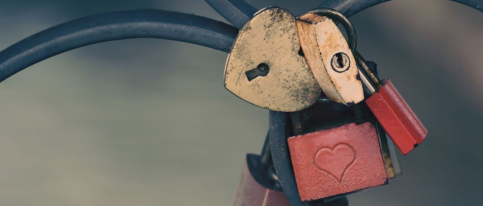 A collection of heart-shaped padlocks on a fence, symbolizing promises of love and commitment.